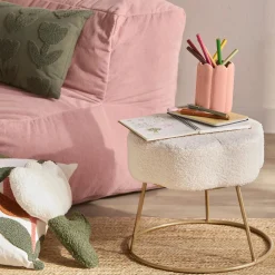 Hot Boucle Floral Stool Junior Bedroom Furniture