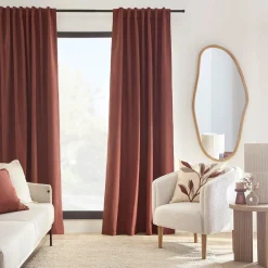 Outlet Brick Taha Rod Pocket Back Tab Blackout Curtain Sheer Curtains & Window Sheer Panels|Blackout Window Curtains