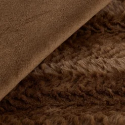 Hot Brown Ellyn Faux Fur Throw Decorative Throws & Blankets