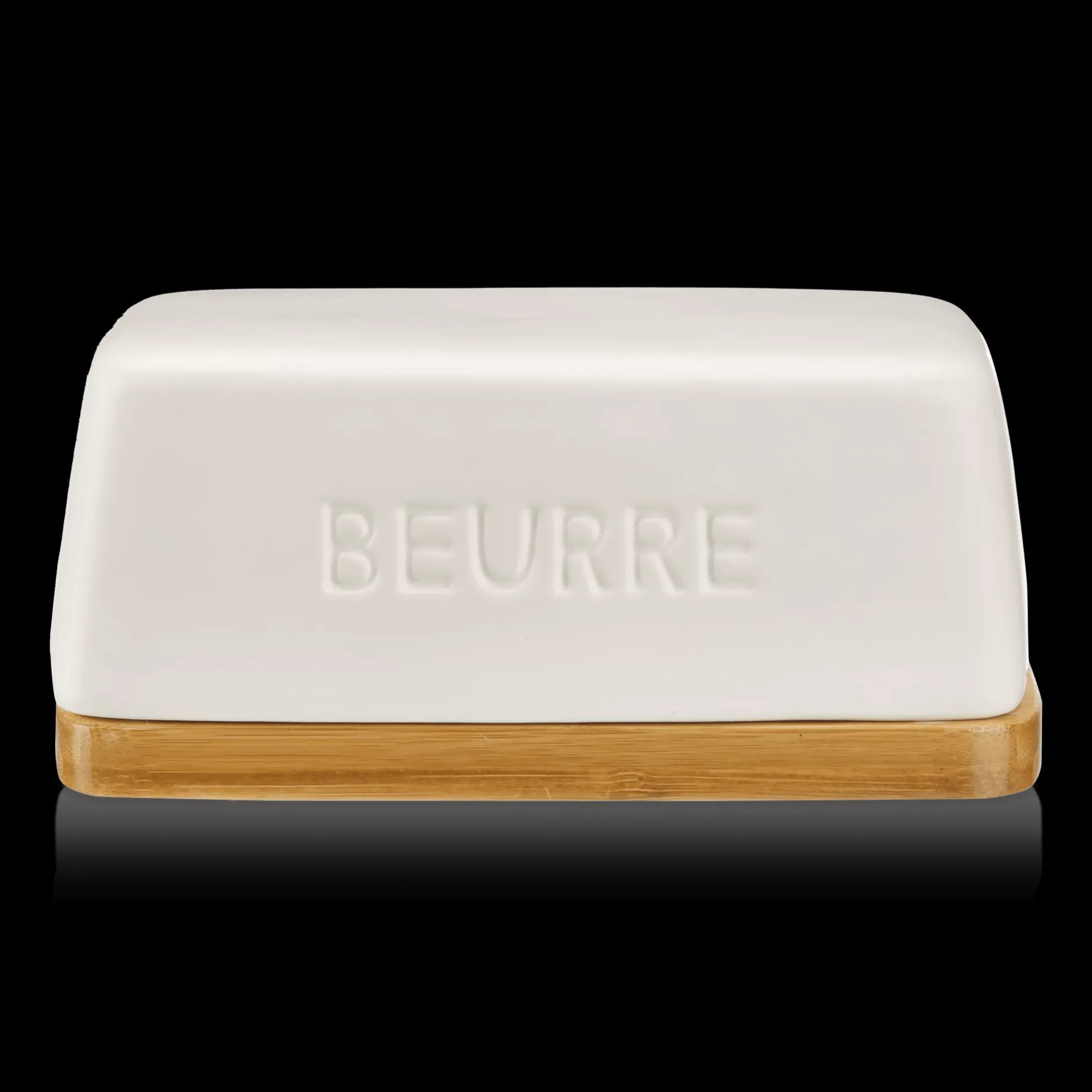 Clearance Ceramic & Wood Butter Dish Dinnerware|Kitchen & Dining Accessories