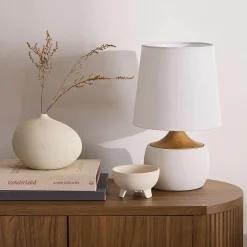 Ceramic and Wood Table Lamp Table Lamps