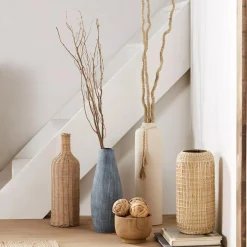 Discount Ceramic Floor Vase with Beaded Tassels Modern Decorative Vases|Home Decorative Items & Objects