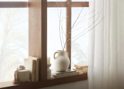 Outlet Ceramic Table Vase with Rope on Handles Modern Decorative Vases|Home Decorative Items & Objects