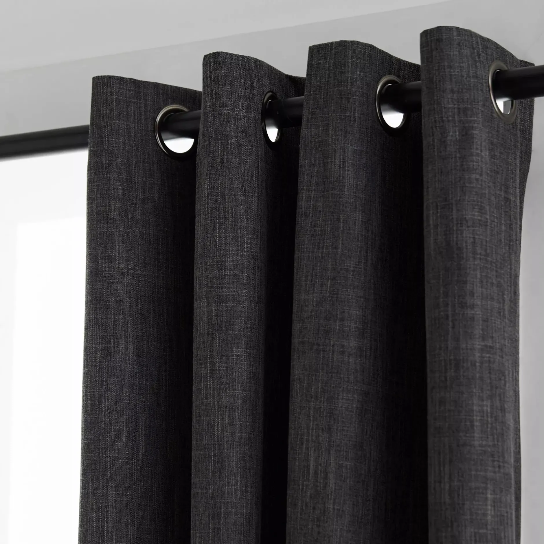 Hot Charcoal Chita Blackout Curtain Sheer Curtains & Window Sheer Panels|Blackout Window Curtains