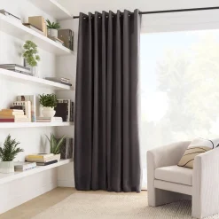New Charcoal Emile Panel Curtain Sheer Curtains & Window Sheer Panels|Room Darkening & Light Filtering Curtains