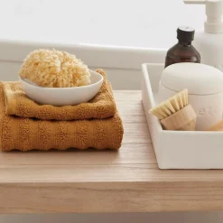 Sale Cognac Textured Hand Towel Bath Towels