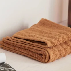 Sale Cognac Textured Hand Towel Bath Towels