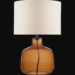 Best Cognac Transparent Glass Table Lamp with Shade Table Lamps