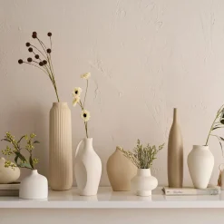 Online Curved Ceramic Table Vase Modern Decorative Vases|Home Decorative Items & Objects