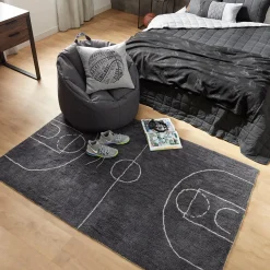 Discount Dark Grey Canvas Bean Bag Junior Bedroom Furniture