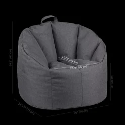 Discount Dark Grey Canvas Bean Bag Junior Bedroom Furniture