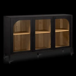Discount 3-Door Black Wooden Buffet Furniture Accessories|Buffet Tables & Credenzas