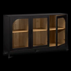 Discount 3-Door Black Wooden Buffet Furniture Accessories|Buffet Tables & Credenzas