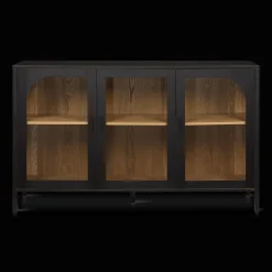 Discount 3-Door Black Wooden Buffet Furniture Accessories|Buffet Tables & Credenzas
