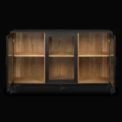 Discount 3-Door Black Wooden Buffet Furniture Accessories|Buffet Tables & Credenzas