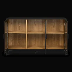 Discount 3-Door Black Wooden Buffet Furniture Accessories|Buffet Tables & Credenzas