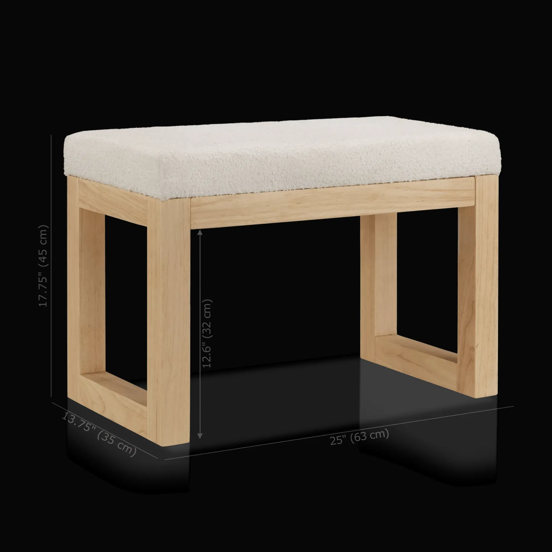 Sale Fabric and Natural Wood Bench Entryway Benches Ottomans And Poufs|Ottomans & Benches