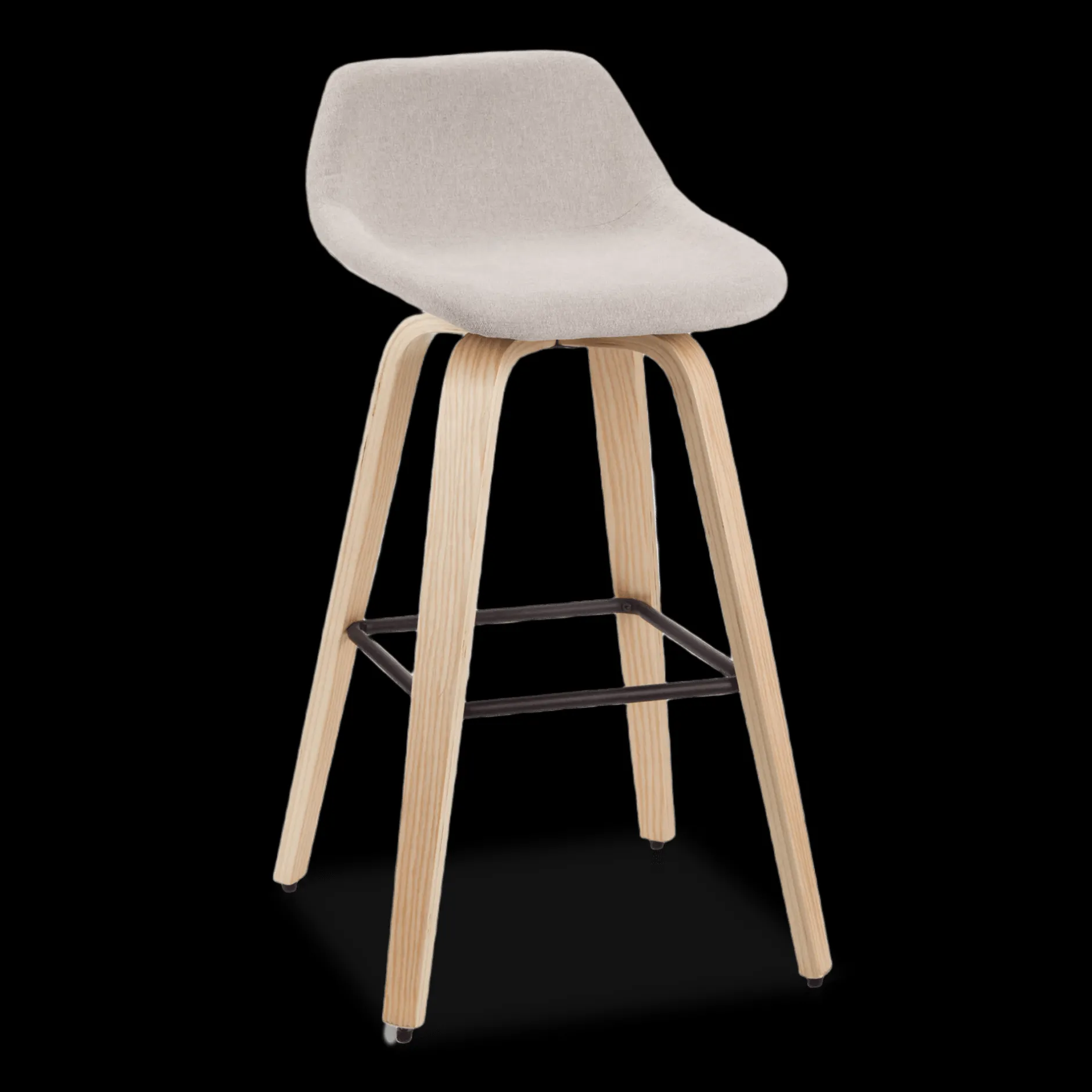 Fabric and Natural Wood Stool Furniture Accessories|Bar & Counter Stools