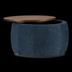 Fabric and Walnut Ottoman Entryway Benches Ottomans And Poufs|Ottomans & Benches