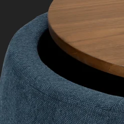 Fabric and Walnut Ottoman Entryway Benches Ottomans And Poufs|Ottomans & Benches