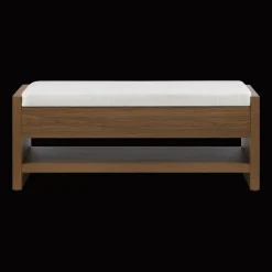 Online Fabric and Wood Bench Entryway Benches Ottomans And Poufs|Ottomans & Benches