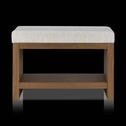 Online Fabric and Wood Bench with Shoe Rack Entryway Benches Ottomans And Poufs|Ottomans & Benches