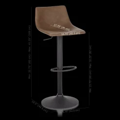 Online Faux Leather and Metal Adjustable Bar Stool Furniture Accessories|Bar & Counter Stools
