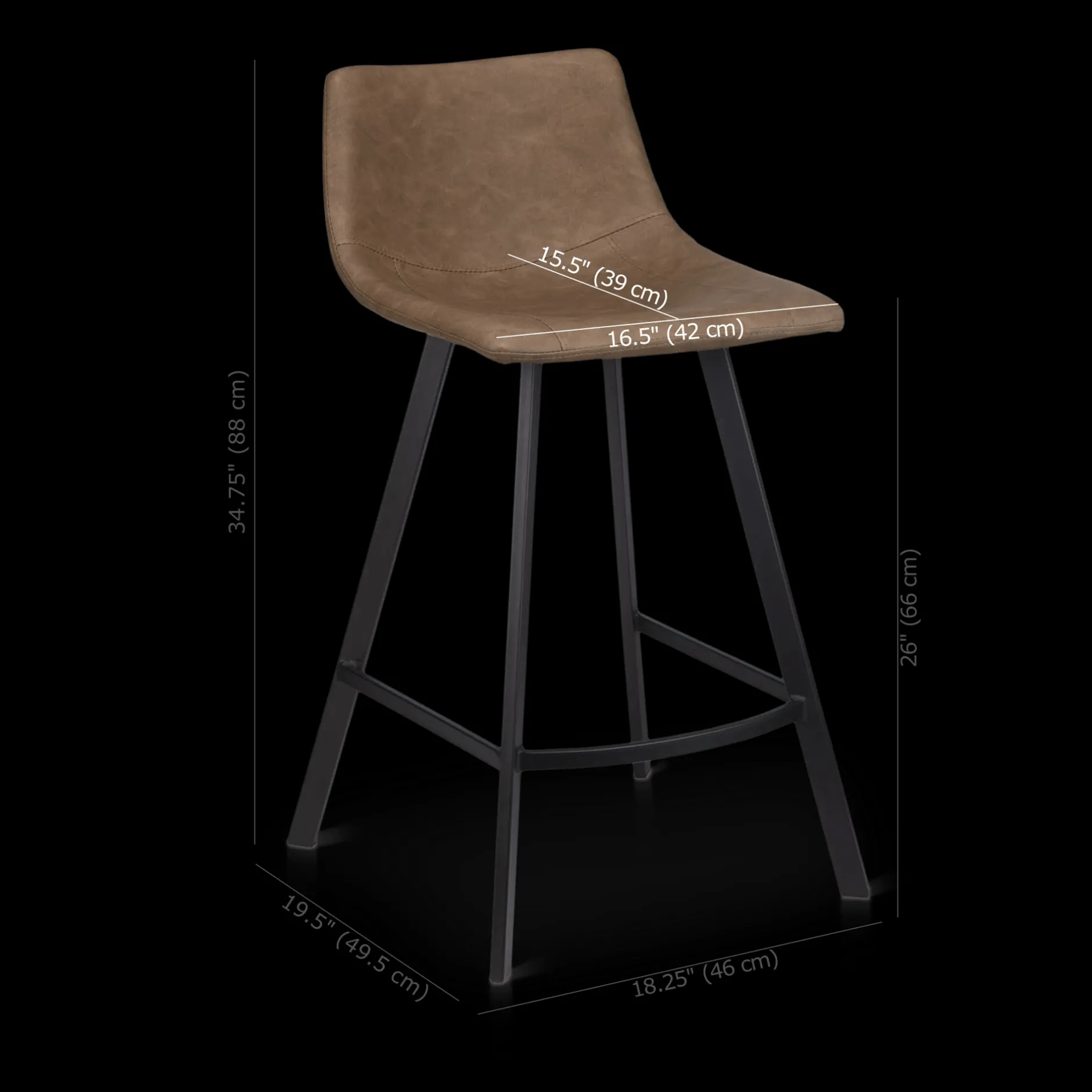 Discount Faux Leather and Metal Bar Stool Furniture Accessories|Bar & Counter Stools