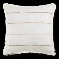 Frans Fringed White Decorative Pillow Decorative Throw Pillows