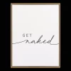 Hot Get Naked Framed Art Bathroom Wall Decor