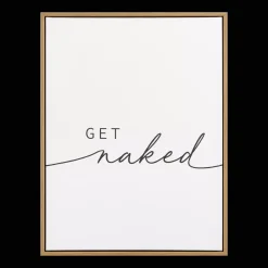 Hot Get Naked Framed Art Bathroom Wall Decor