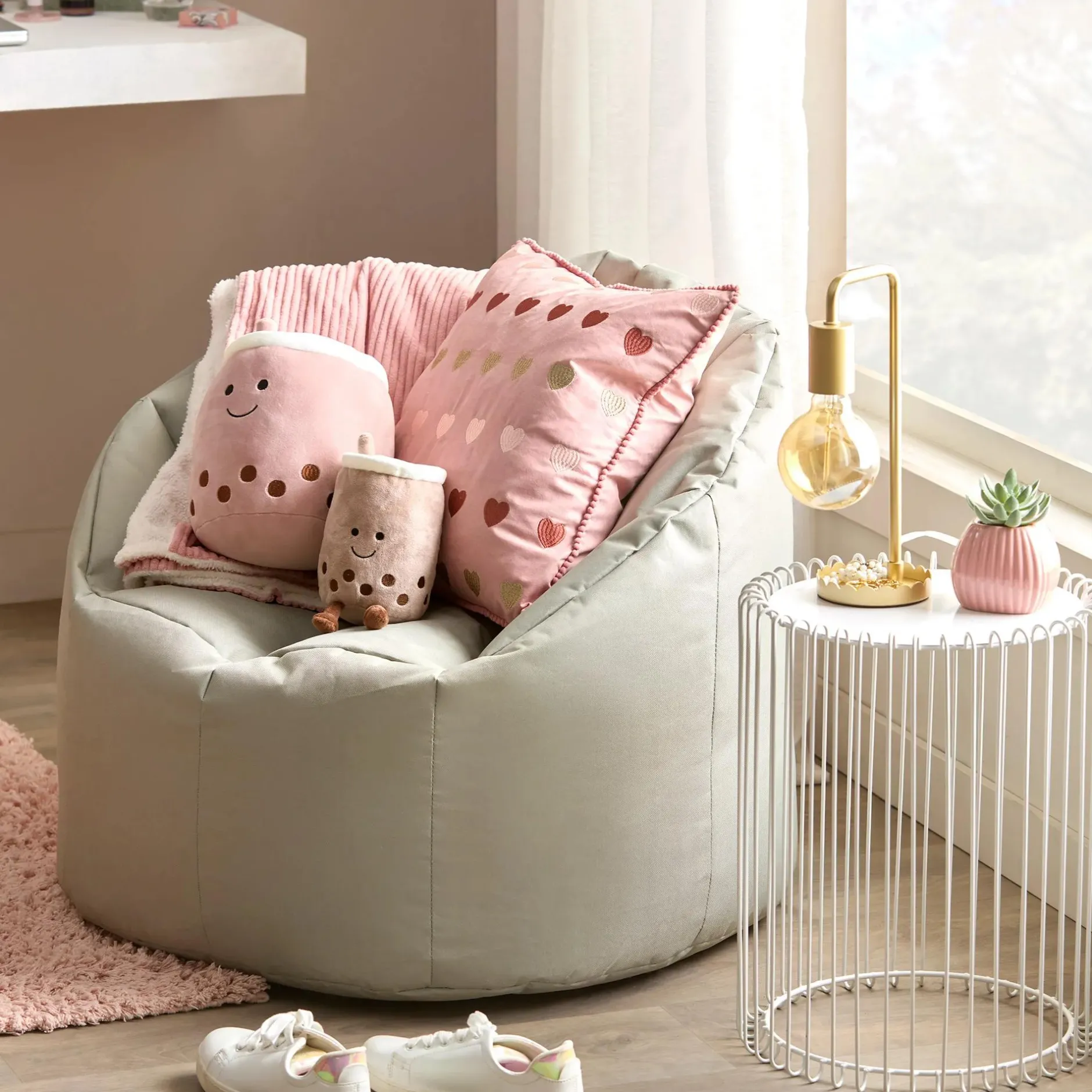 Hot Green Canvas Bean Bag Junior Bedroom Furniture