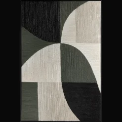 Discount Green Color Block Abstract Framed Art Oil Paintings