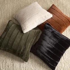 Discount Green Cougar Faux Fur Throw Pillow Decorative Throw Pillows