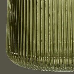 Clearance Green Ribbed Glass Table Vase Modern Decorative Vases|Home Decorative Items & Objects