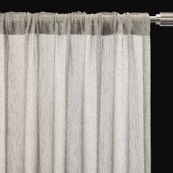 Sale Grey Eneca Back-Tab/Rod-Pocket Curtain Sheer Curtains & Window Sheer Panels