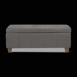 Sale Grey Faux Leather Storage Bench Ottomans & Benches|Entryway Benches Ottomans And Poufs