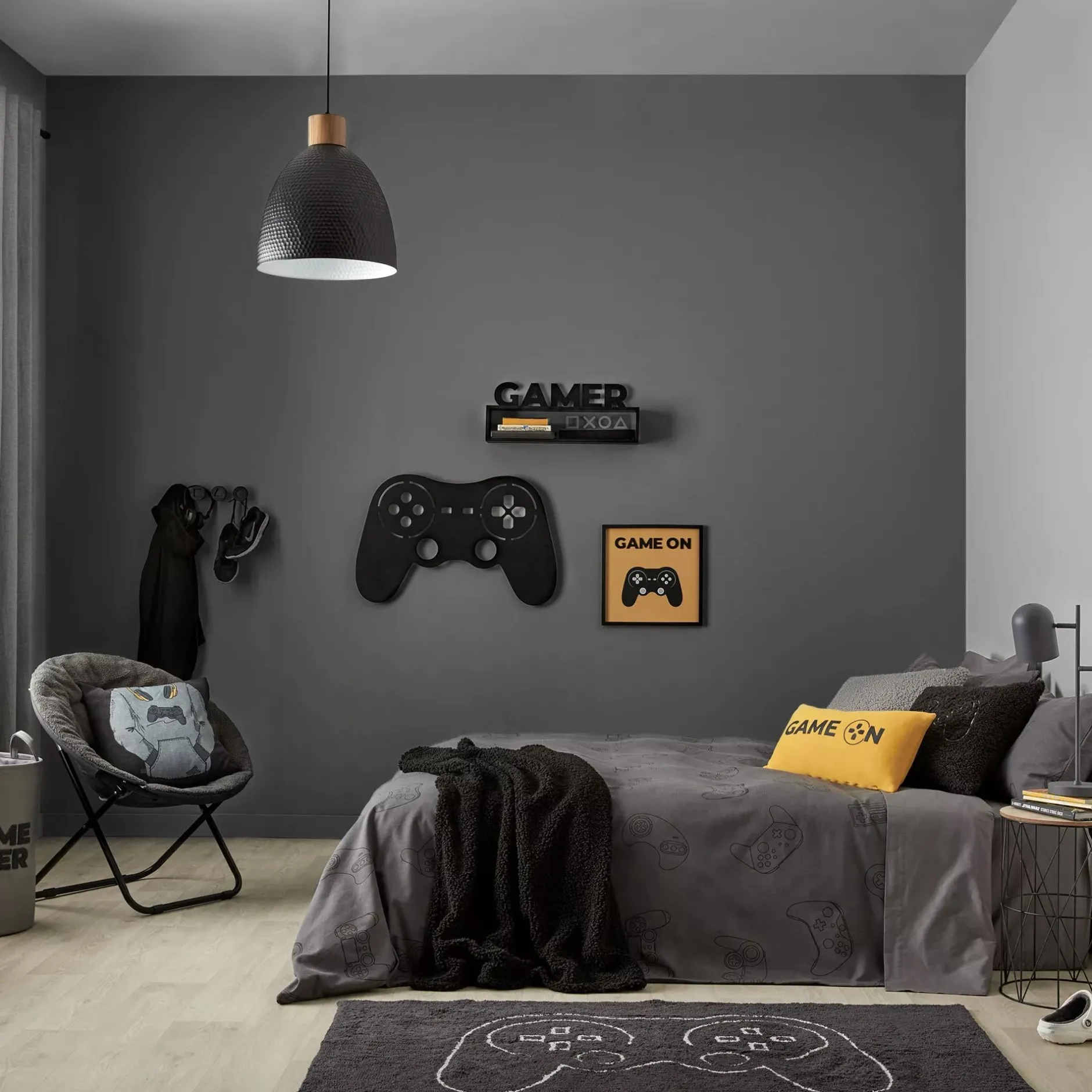 Clearance Grey Game On Hamper Junior Decorative Accessories