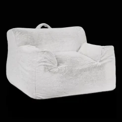 Clearance Grey Kids Furry Lounge Chair Junior Bedroom Furniture