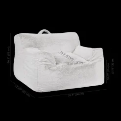 Clearance Grey Kids Furry Lounge Chair Junior Bedroom Furniture