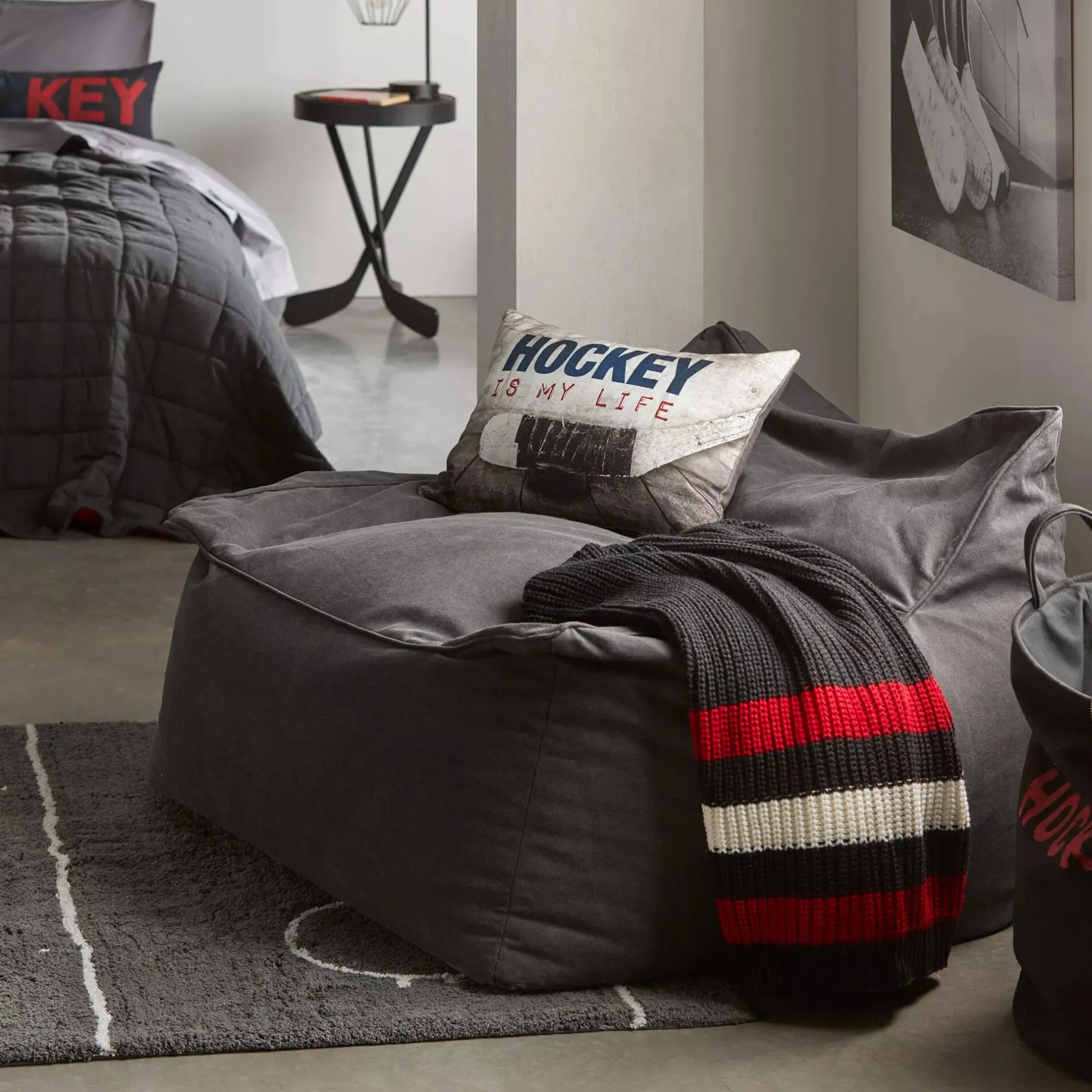 Best Grey Large Bean Bag Chair Junior Bedroom Furniture