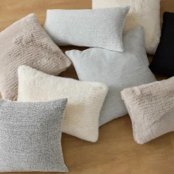 New Grey Maddox Faux Fur Decorative Lumbar Pillow Decorative Throw Pillows