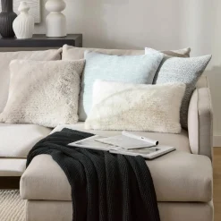 Clearance Grey Maddox Faux Fur Decorative Pillow Decorative Throw Pillows