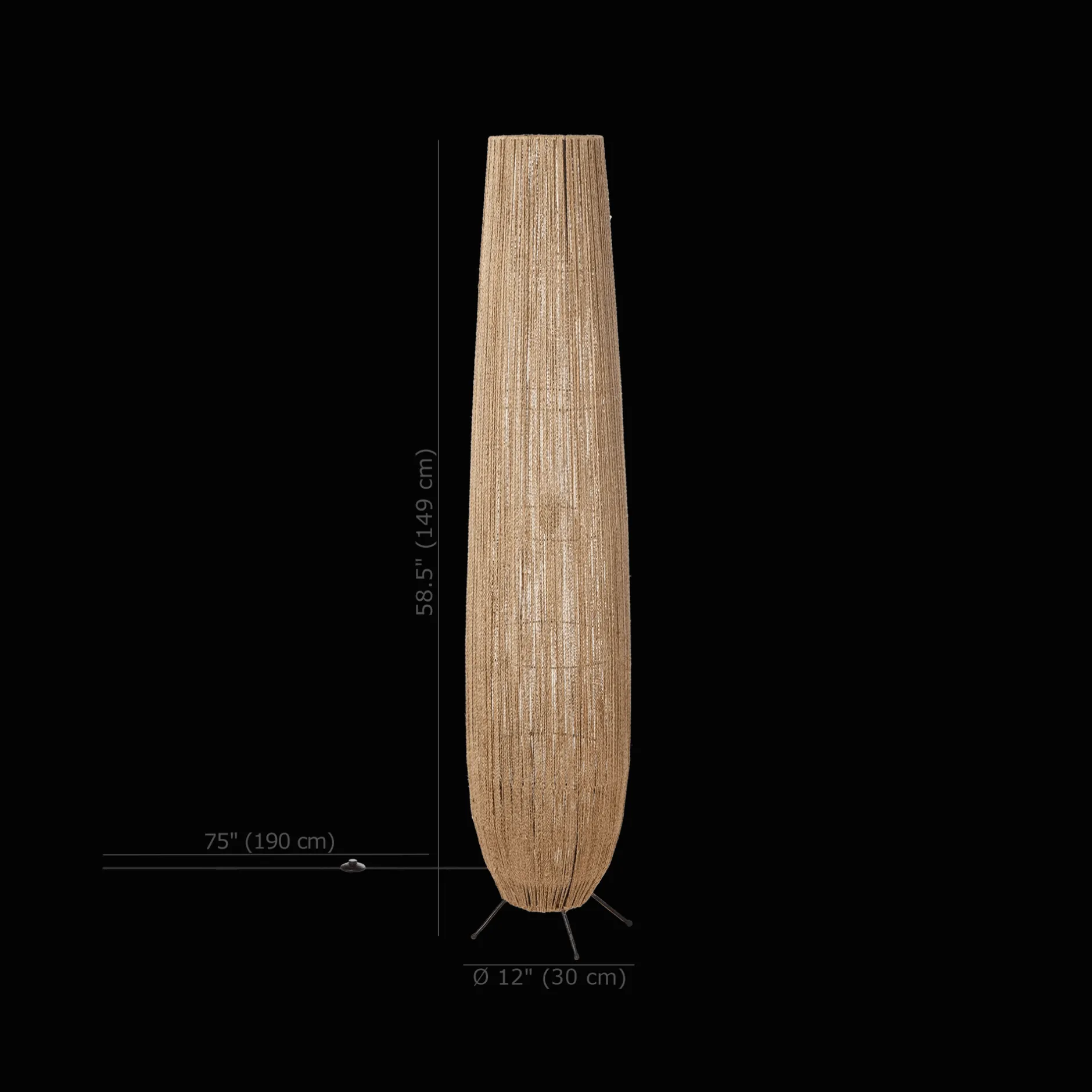 Discount Hemp Rope Tube Floor Lamp Floor Lamps