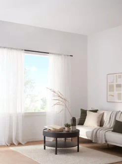 Ivory Rod Pocket Sheer Curtain Sheer Curtains & Window Sheer Panels