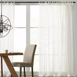 Jessica Tie Top Sheer Curtain Sheer Curtains & Window Sheer Panels