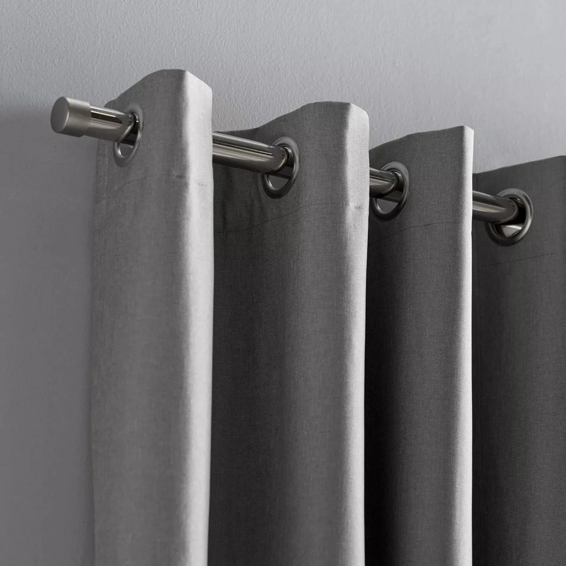 Clearance Light Grey Chambray Blackout Curtain Sheer Curtains & Window Sheer Panels|Blackout Window Curtains