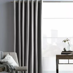 Clearance Light Grey Chambray Blackout Curtain Sheer Curtains & Window Sheer Panels|Blackout Window Curtains