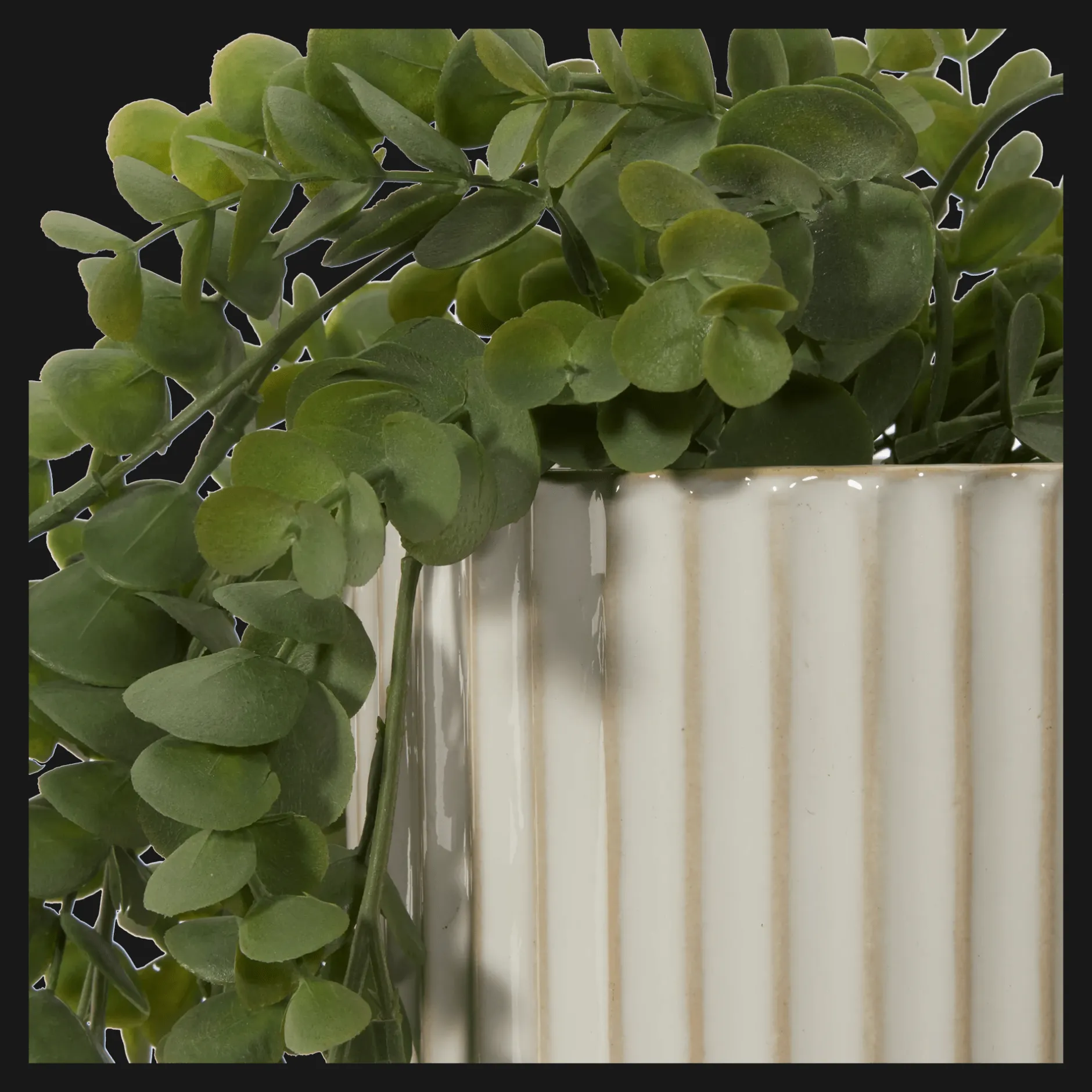 Discount Long Eucalyptus in Ceramic Ribbed Pot Artificial Plants