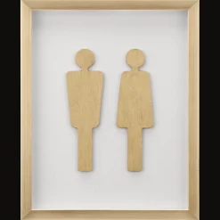 New Man & Woman Silhouette Gold Wall Art Bathroom Wall Decor
